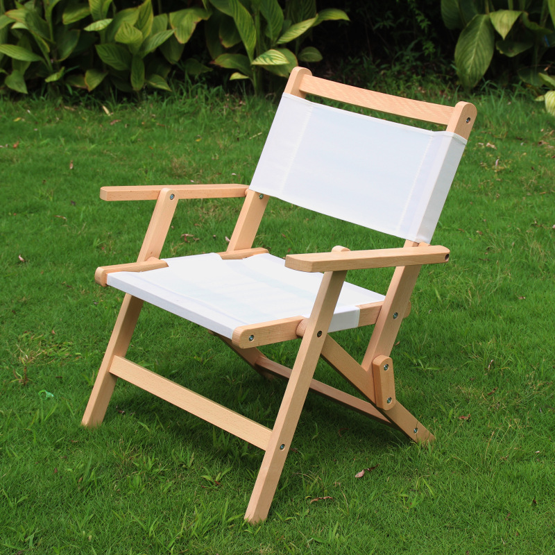 Exclusive for Cross-Border Outdoor Leisure Solid Wood Folding Chair Beach Camping Fishing Folding stool