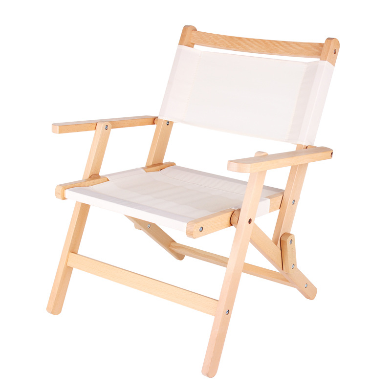 Exclusive for Cross-Border Outdoor Leisure Solid Wood Folding Chair Beach Camping Fishing Folding stool