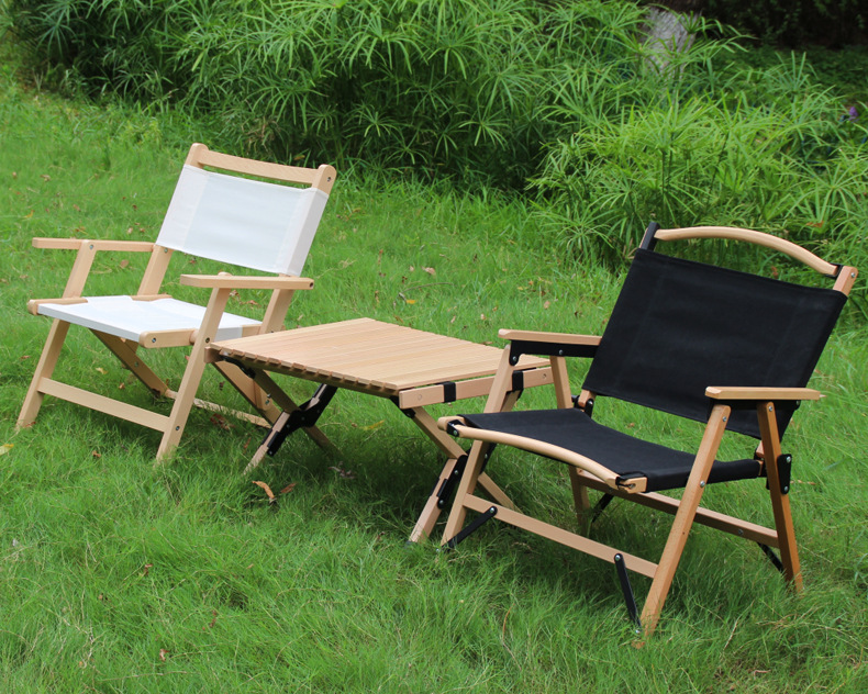 Exclusive for Cross-Border Outdoor Leisure Solid Wood Folding Chair Beach Camping Fishing Folding stool