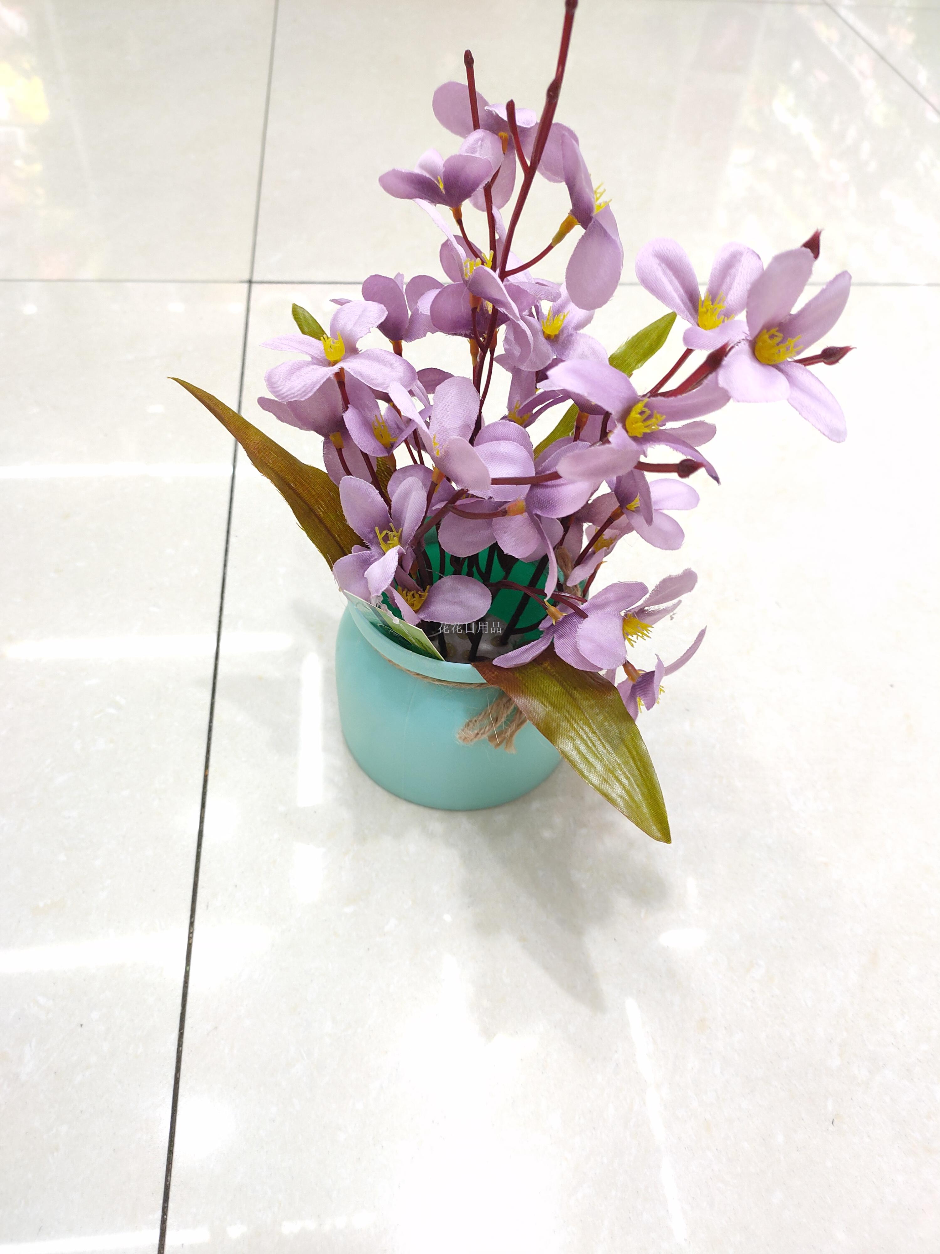 Artificial flower false flower color plastic basin winter jasmine bonsai decorative living room table decorations
