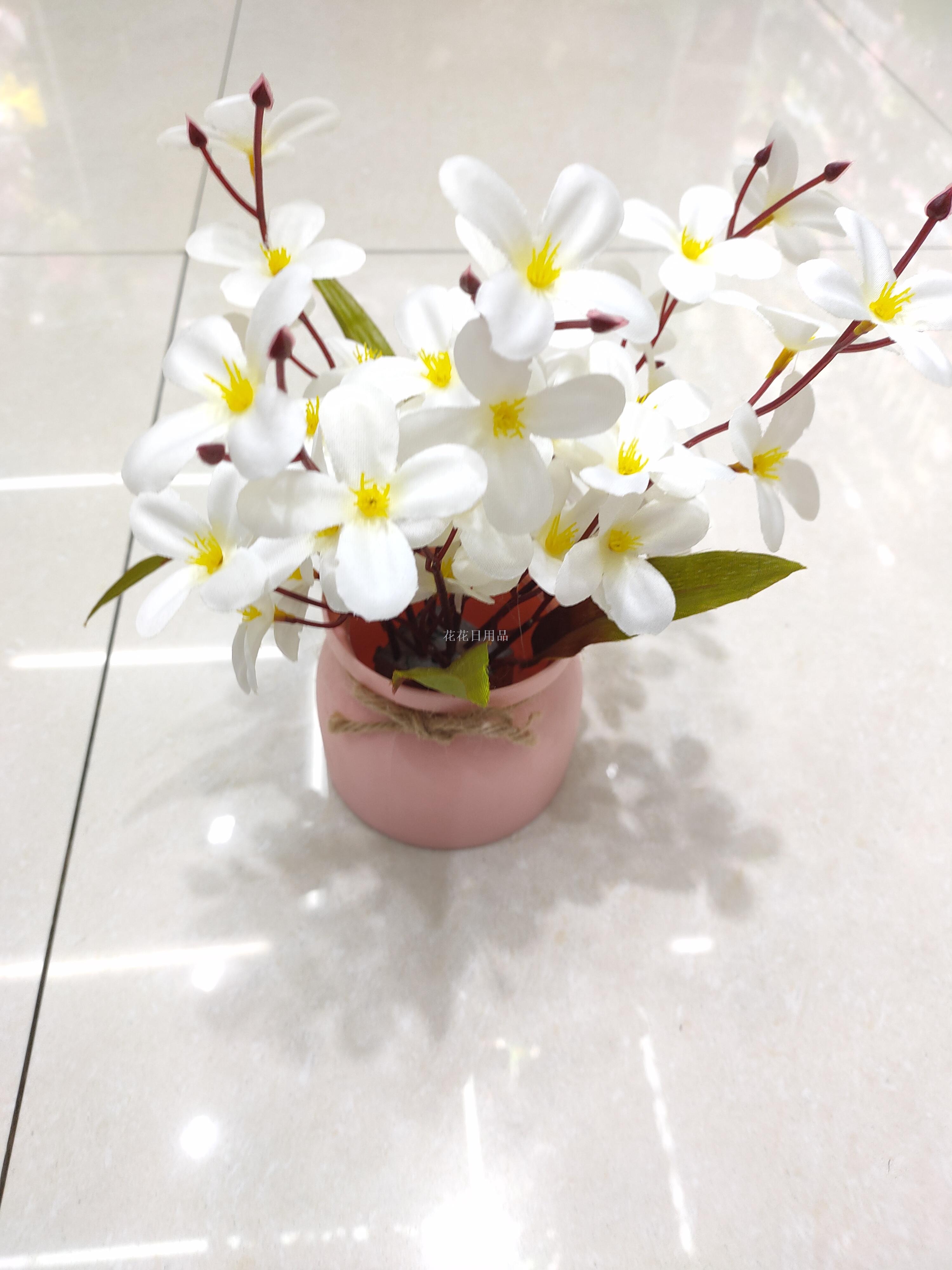Artificial flower false flower color plastic basin winter jasmine bonsai decorative living room table decorations