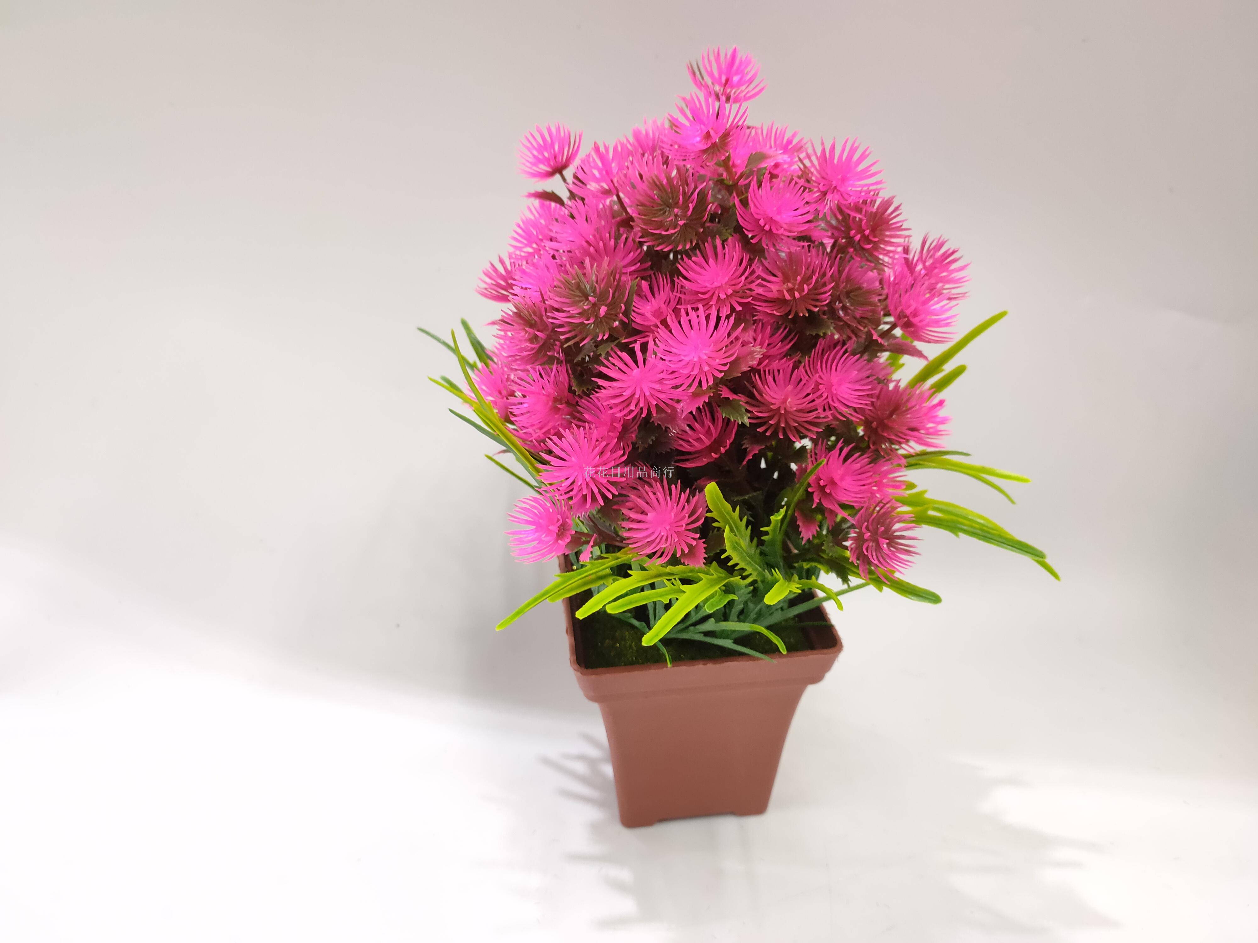 Artificial flower false flower coffee color plastic basin color green plant decorates sitting room bedroom table Artificial flower false flower coffee color plastic basin color green plant decorates sitting room bedroom table