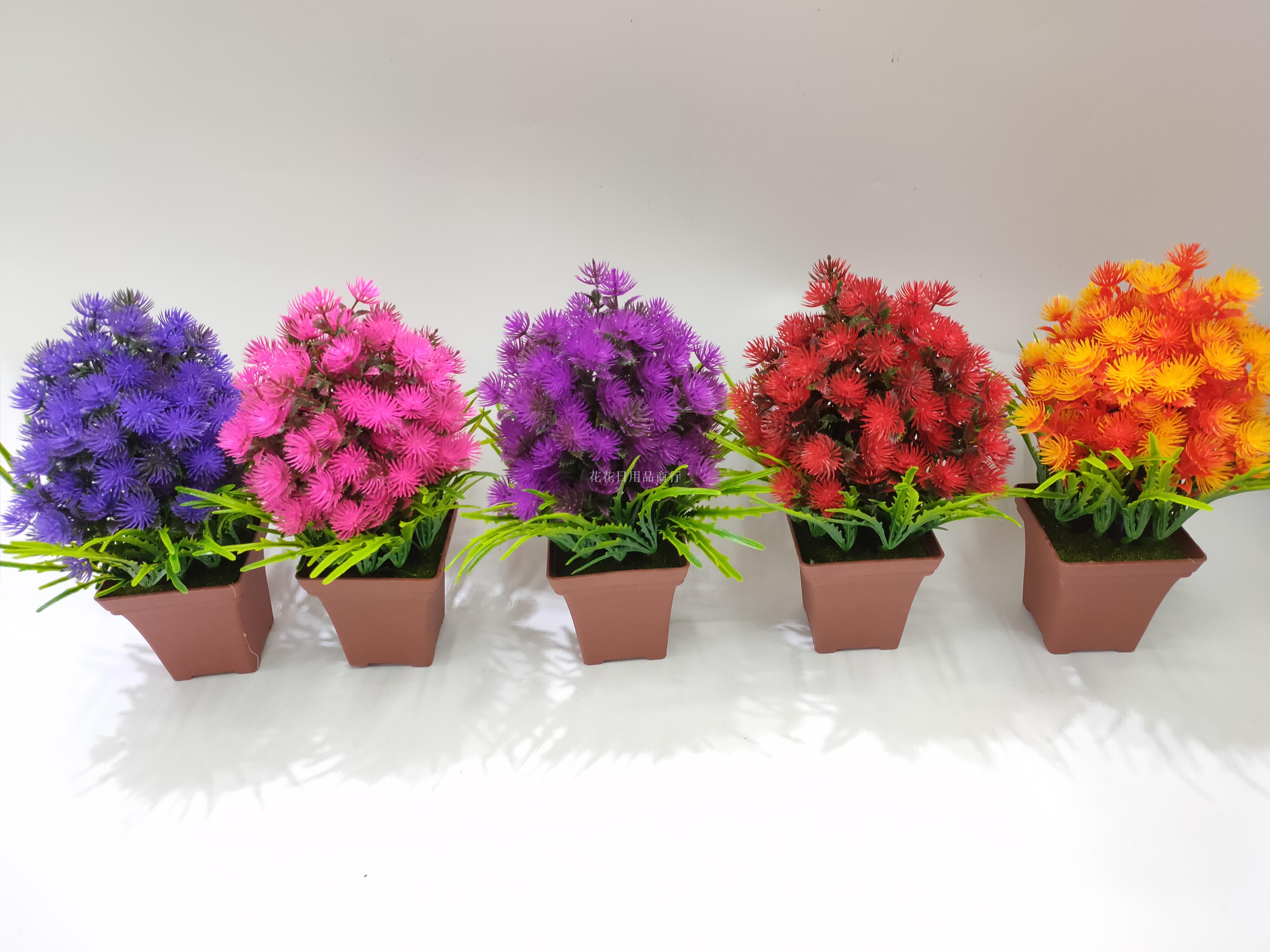 Artificial flower false flower coffee color plastic basin color green plant decorates sitting room bedroom table Artificial flower false flower coffee color plastic basin color green plant decorates sitting room bedroom table