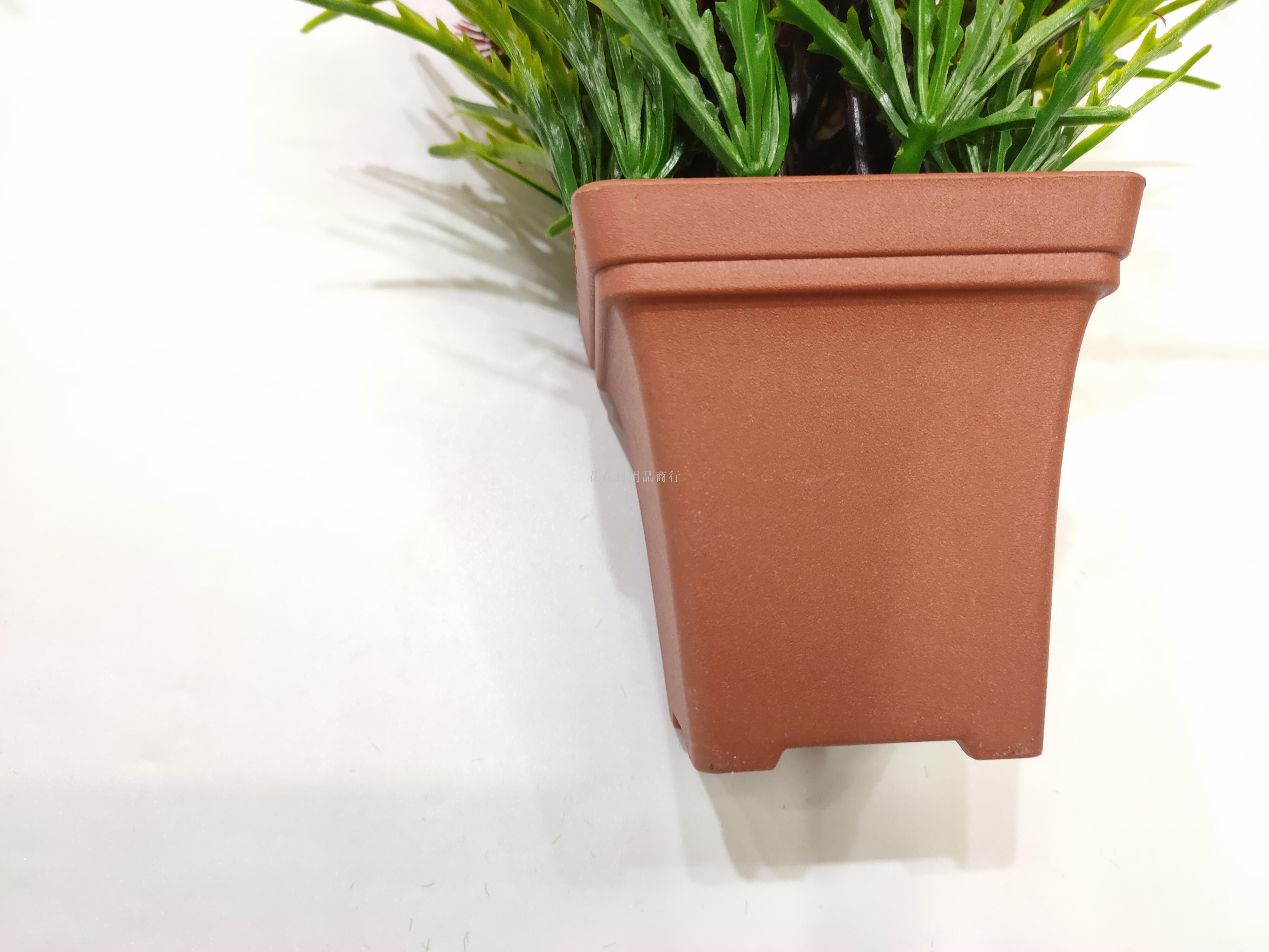 Artificial flower false flower coffee color plastic basin color green plant decorates sitting room bedroom table Artificial flower false flower coffee color plastic basin color green plant decorates sitting room bedroom table