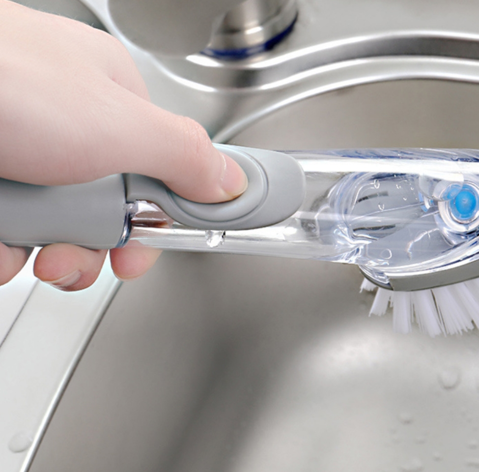 Pan Brush add liquid Pan brush press out liquid Pan brush multi-function Pan Brush Clean Scrub Pan Brush