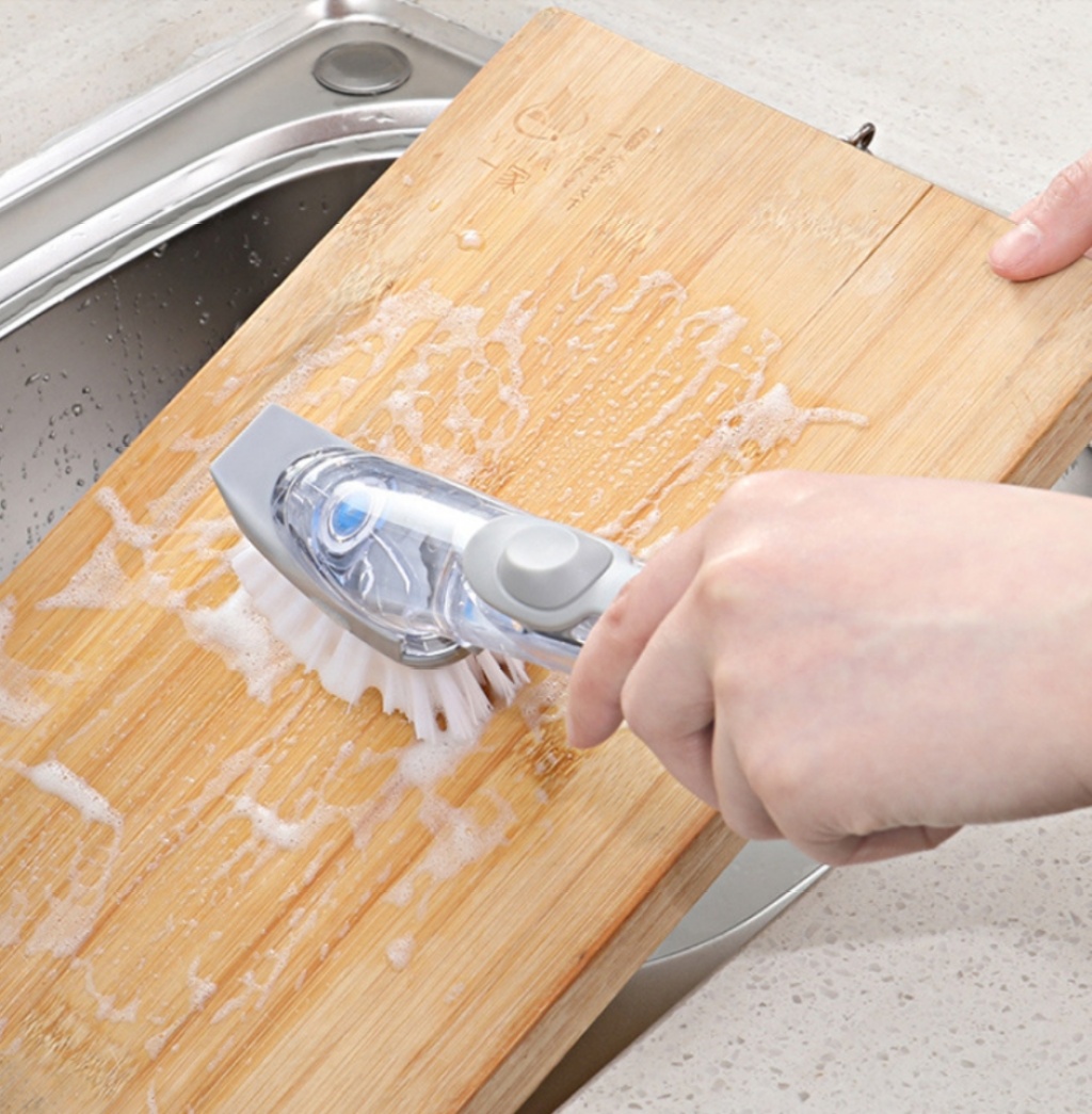 Pan Brush add liquid Pan brush press out liquid Pan brush multi-function Pan Brush Clean Scrub Pan Brush