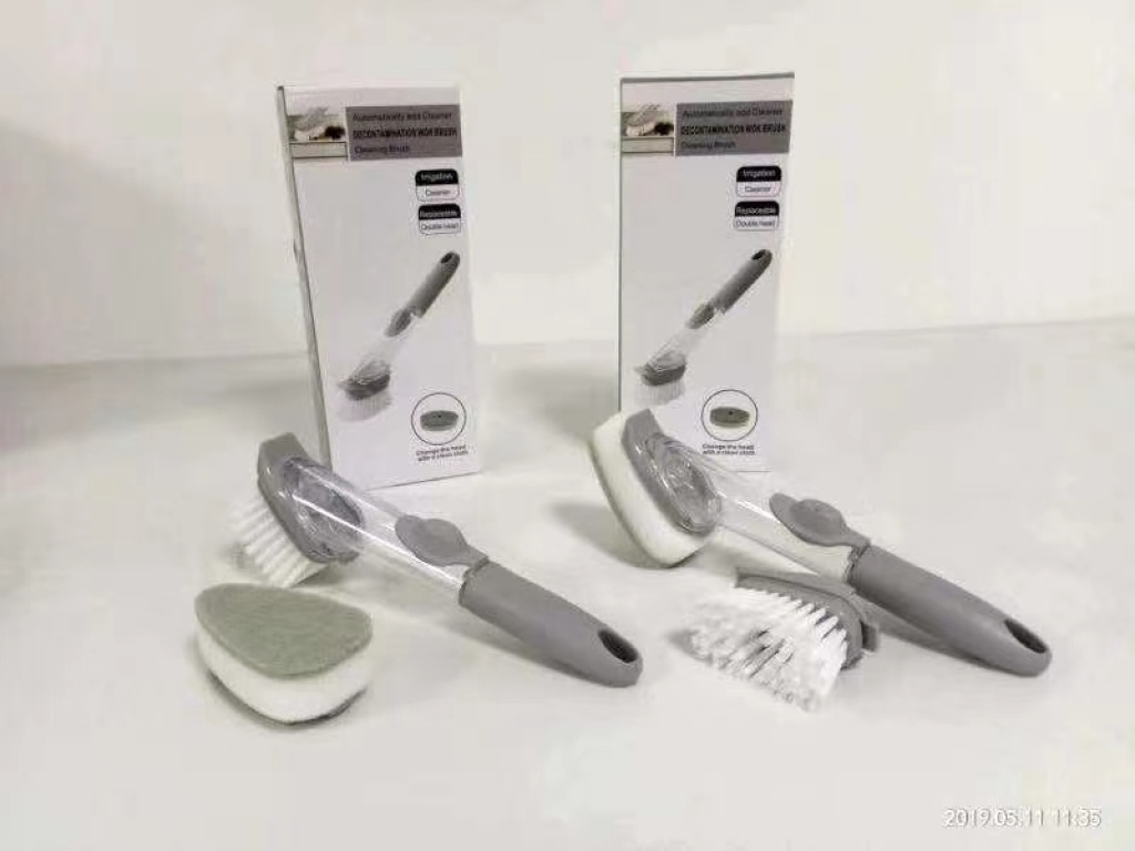 Pan Brush add liquid Pan brush press out liquid Pan brush multi-function Pan Brush Clean Scrub Pan Brush