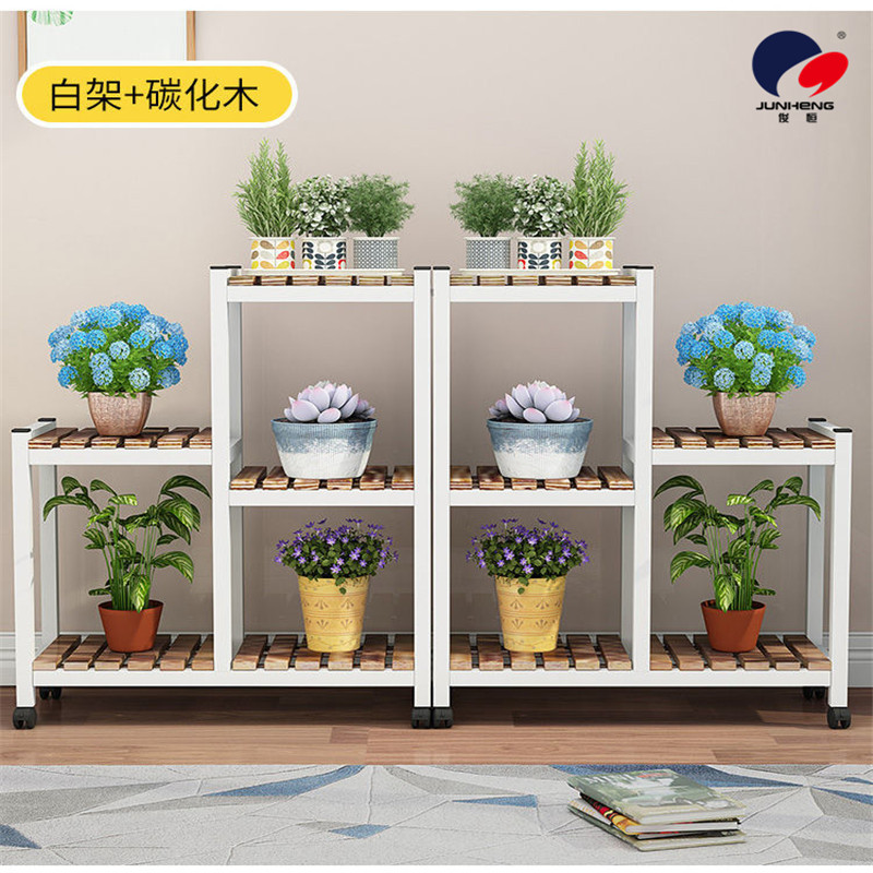 Balcony Flower Rack Storage Rack Household Multi-Layer Indoor Green Radish Succulent Jardiniere Movable Partition Flower Shop