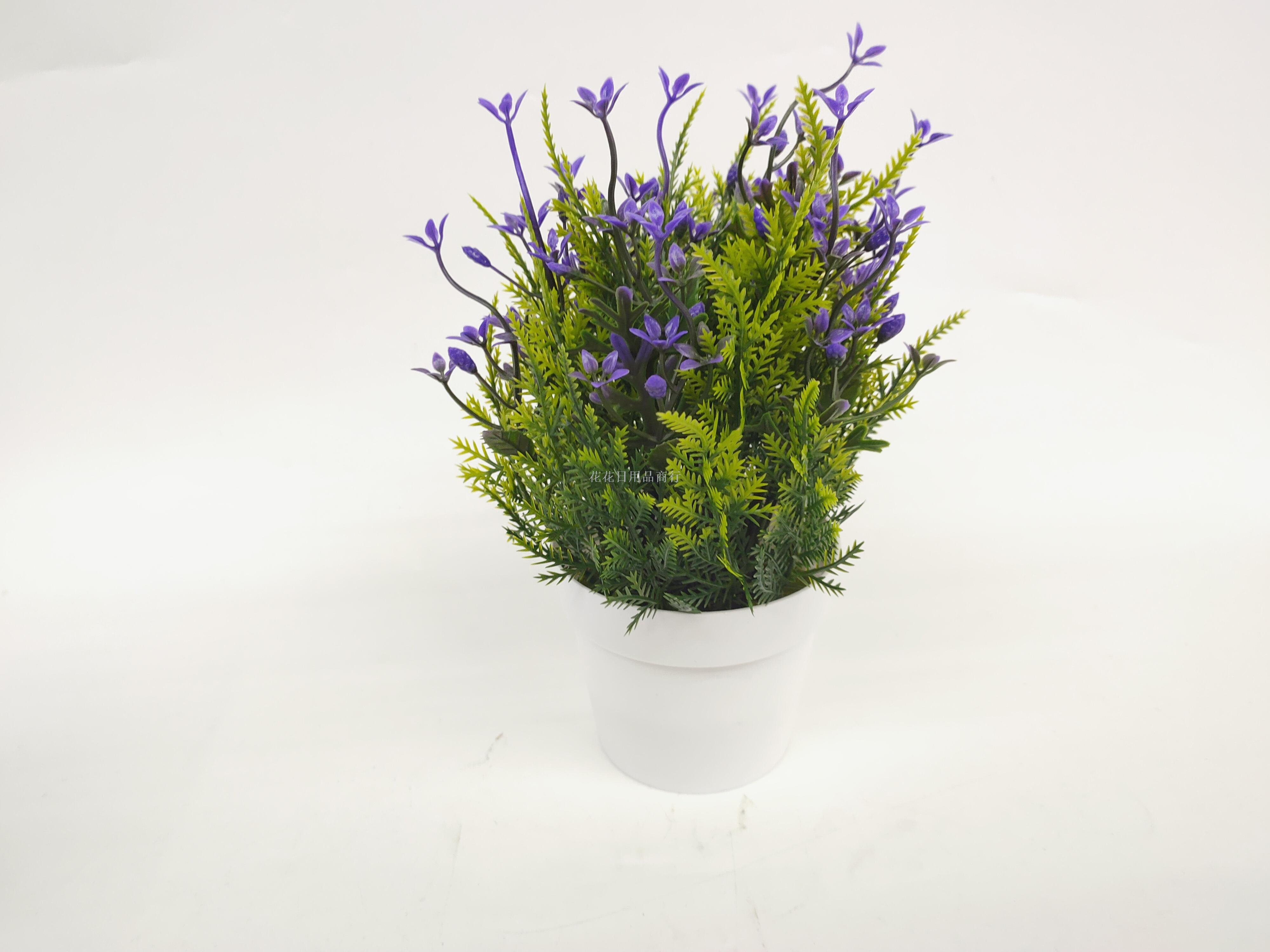 Artificial flower white plastic basin floret green potted landscape decoration living room bedroom table and so on Artificial flower white plastic basin floret green potted landscape decoration living room bedroom table and so on
