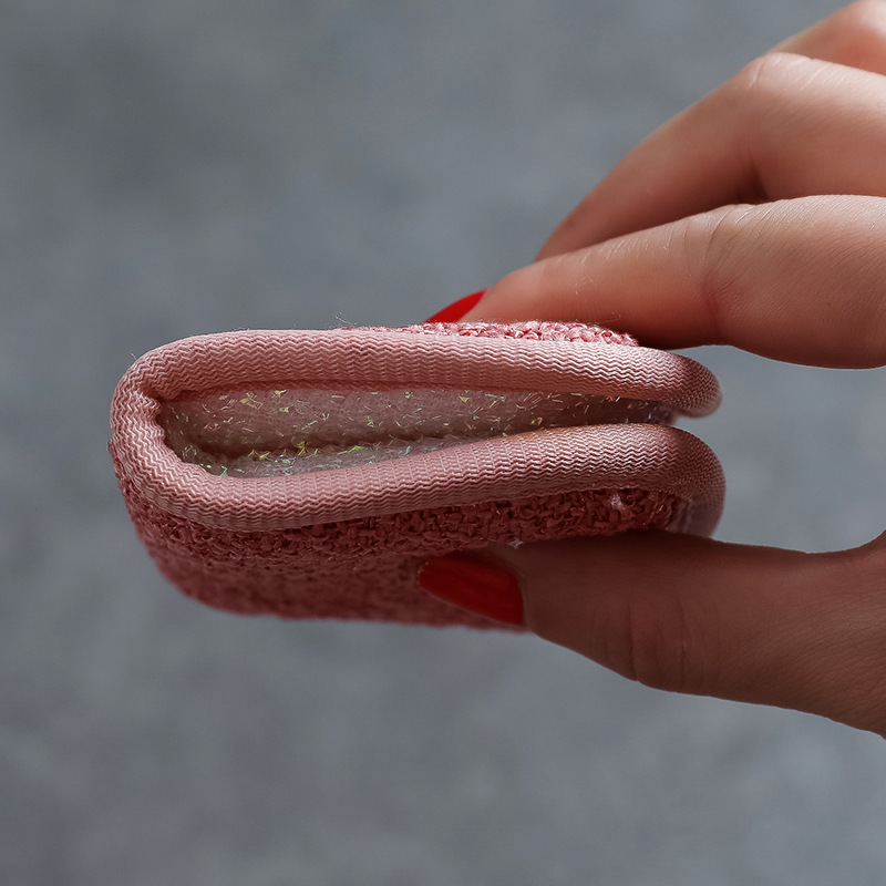 Kitchen Oilproof Dishes Cloth Rag Strong Fiber Dish Towel Sponge Double-Sided Dish Brush Descaling Factory Wholesale