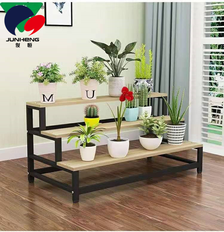 Iron Pergola Indoor Three-Layer Staircase Style Ladder Storage Rack Floor Balcony Green Radish Succulent Solid Wood Flower Pot Iron Pergola Indoor Three-Layer Staircase Style Ladder Storage Rack Floor Balcony Green Radish Succulent Solid Wood Flower Pot