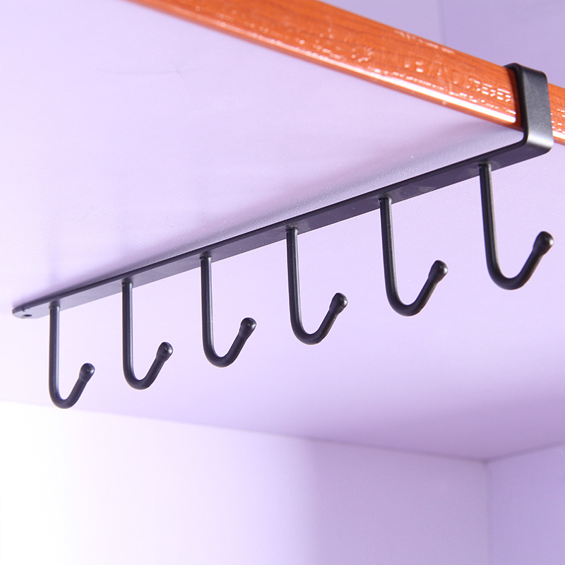 Cabinet Seamless Hook Kitchen Six-Piece Nail-Free Storage Rack Creative Metal Iron Art Kitchen Utensils Basket