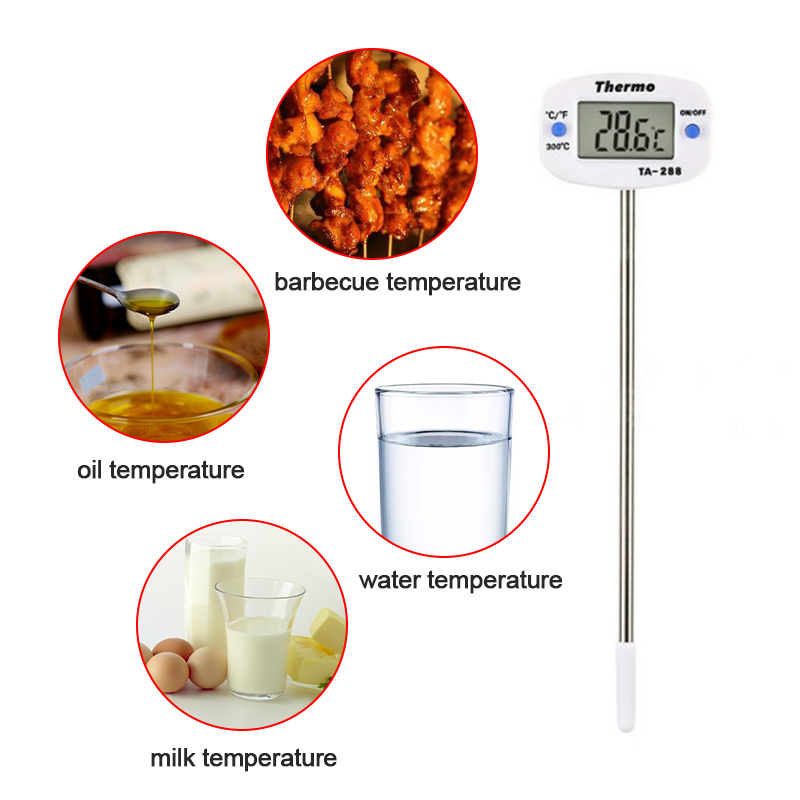 Ta288 Food Thermometer Digital Display Kitchen Thermometer Meat Cooking Food Barbecue Thermometer Kitchen Tools