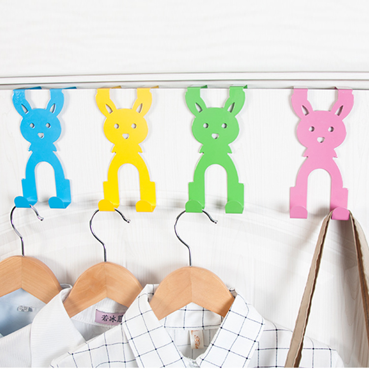 Cartoon Rabbit Iron Door Hook Clothes Rack Door Back Hook Storage Rack Clothes Hook Door Rack Nail-Free