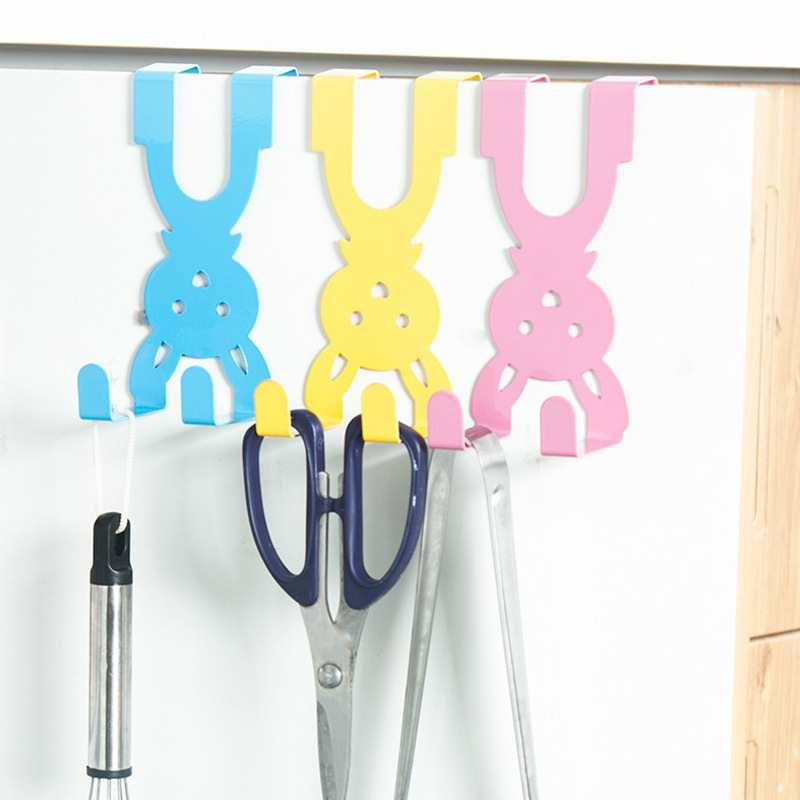 Cartoon Rabbit Iron Door Hook Clothes Rack Door Back Hook Storage Rack Clothes Hook Door Rack Nail-Free