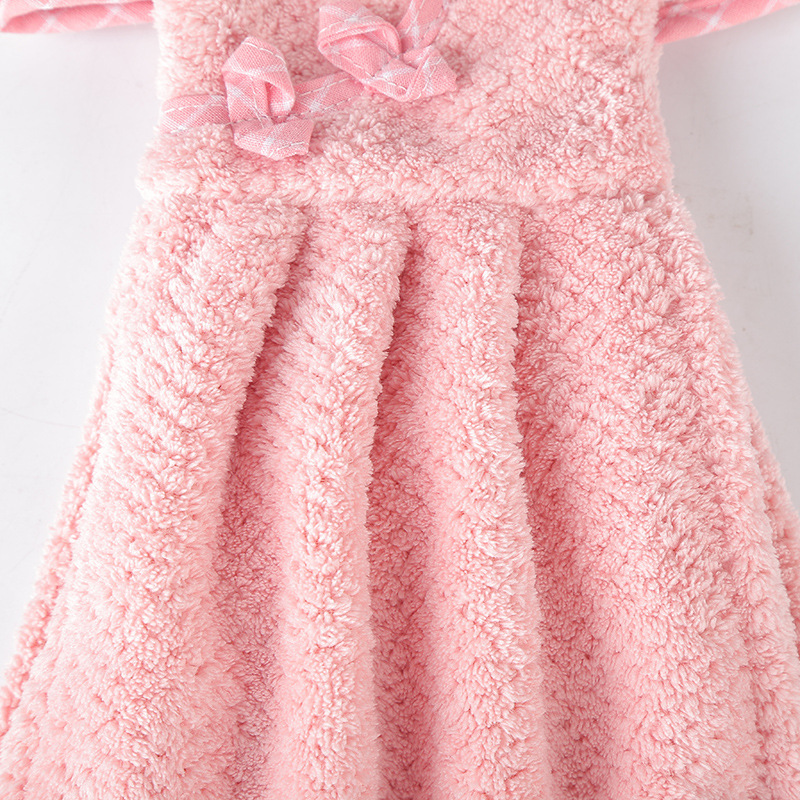 New lovely dress with thick coral velvet button dress towel absorbent kitchen towel New lovely dress with thick coral velvet button dress towel absorbent kitchen towel