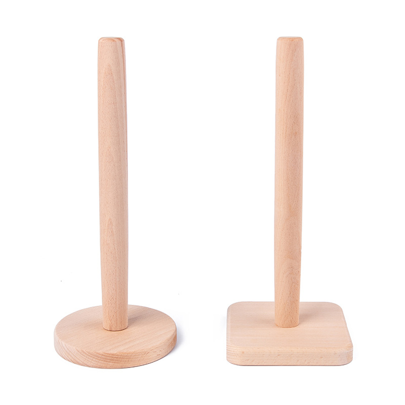 Vertical Tissue Holder Simple Japanese Roll Paper Holder Solid Wood Kitchen Paper Holder Toilet Paper Roll Paper Holder Beech Paper Towel Holder