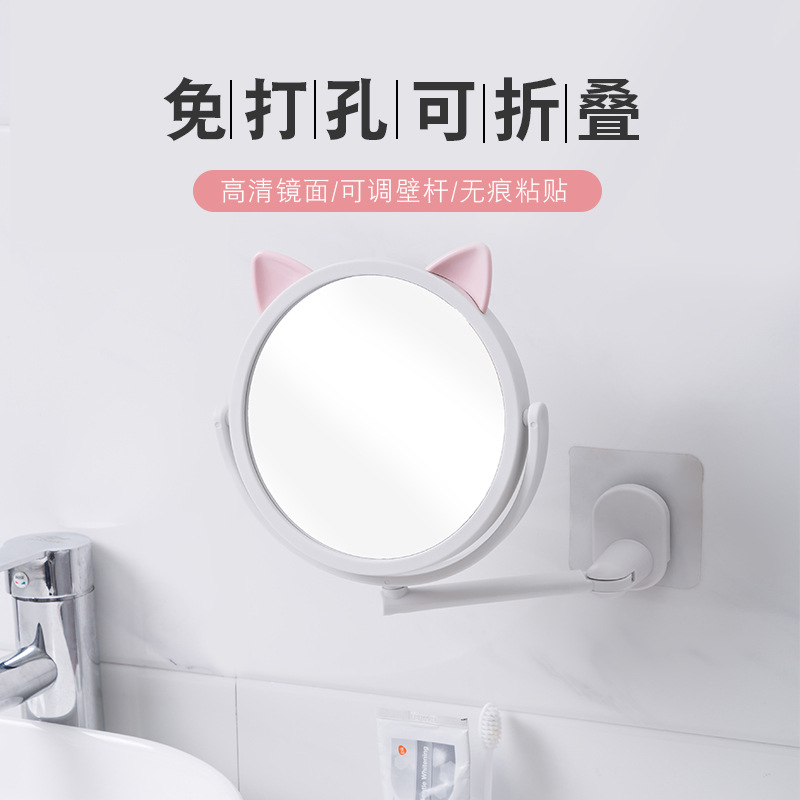Desktop Multi-Function Dressing Mirror Desktop Princess Mirror Desk Creative Enlarged Dresser Mirror Makeup Mirror