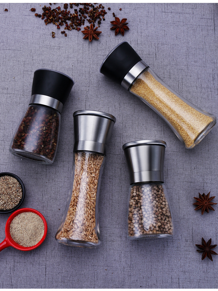 304 stainless steel, the grinder household Pepper coffee grinding bottle seasoning bottle Pepper glass grinding 