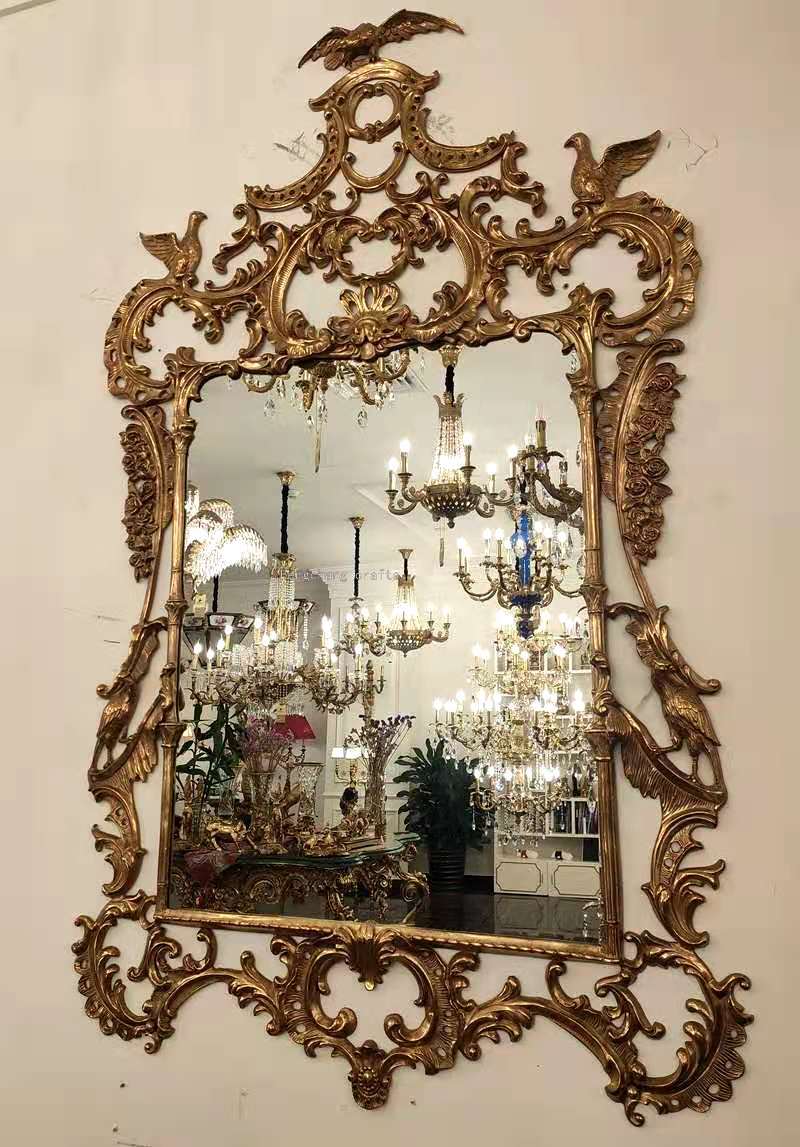 Barent Hot Sale Italian Baroque Heavy Industry Brass Mirror Vintage Luxury Hollow All Copper Hallway Mirror Dressing Mirror Barent Hot Sale Italian Baroque Heavy Industry Brass Mirror Vintage Luxury Hollow All Copper Hallway Mirror Dressing Mirror