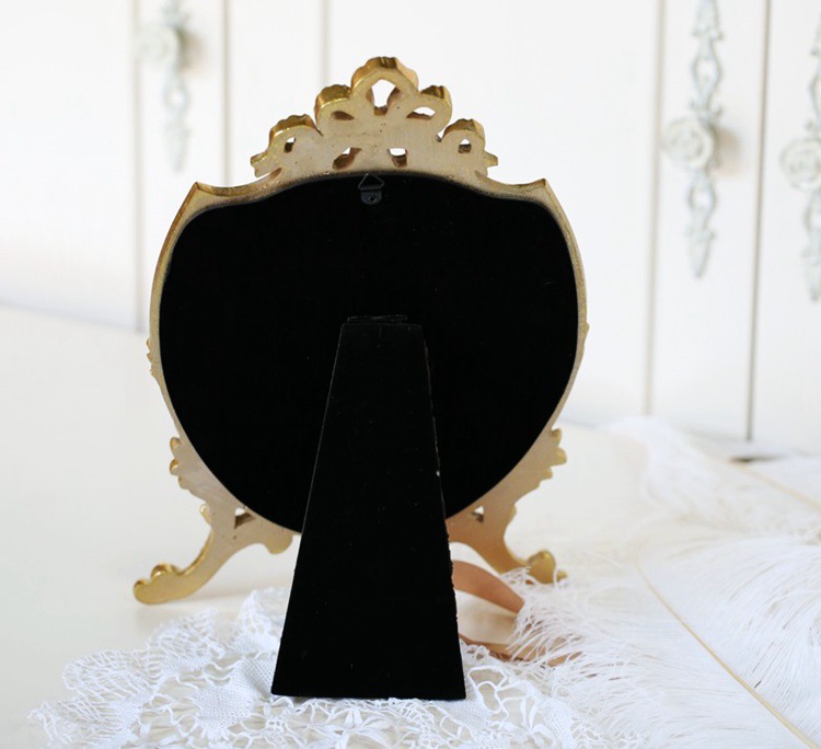 Exported to Europe and America Palace Style Dressing Mirror Vintage Gold Desktop Makeup Mirror Decorative Mirror Mirror Ornaments Wholesale