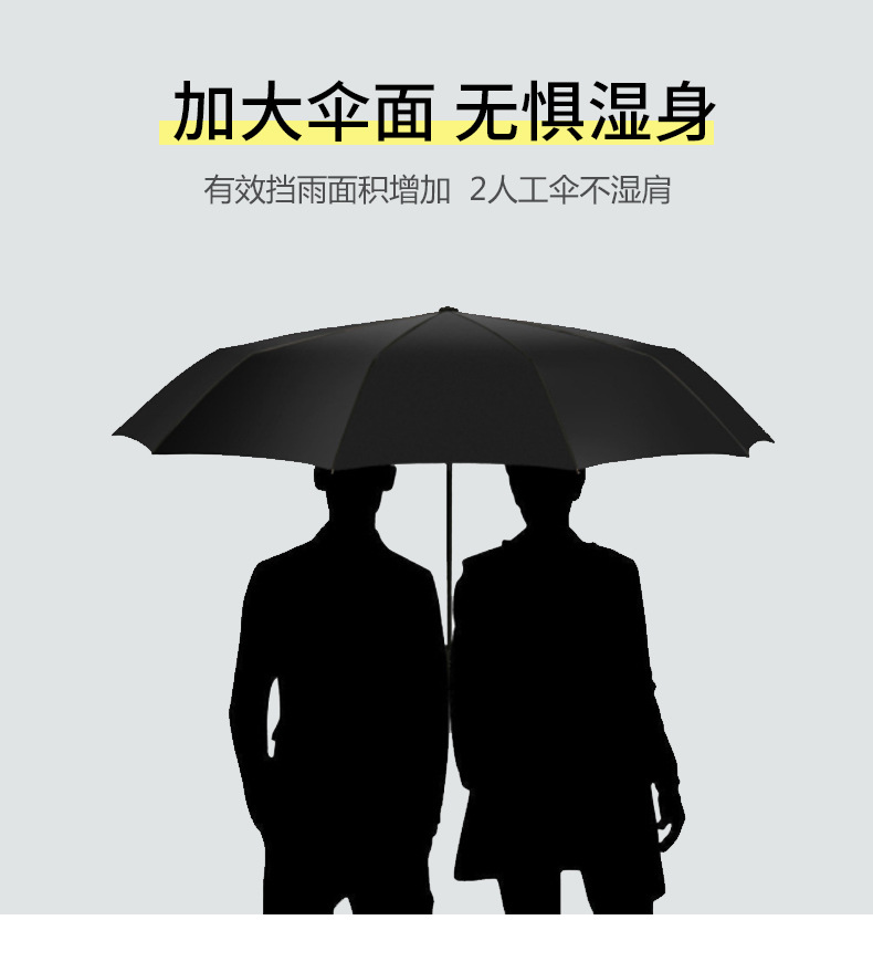 Full-Automatic Business Umbrella Advertising Logo Ten Bones Triple Folding Umbrella Simple Solid Color Rain Dual-Use Large Double Umbrella Full-Automatic Business Umbrella Advertising Logo Ten Bones Triple Folding Umbrella Simple Solid Color Rain Dual-Use Large Double Umbrella