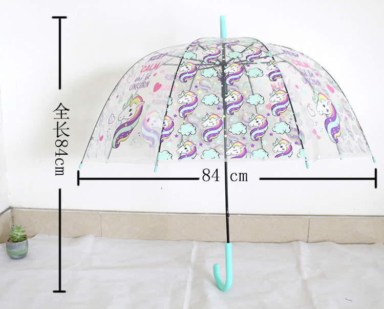Japanese Transparent umbrella Female Korean little Fresh student unicorn Adult children Cute Cartoon umbrella with long handle Japanese Transparent umbrella Female Korean little Fresh student unicorn Adult children Cute Cartoon umbrella with long handle