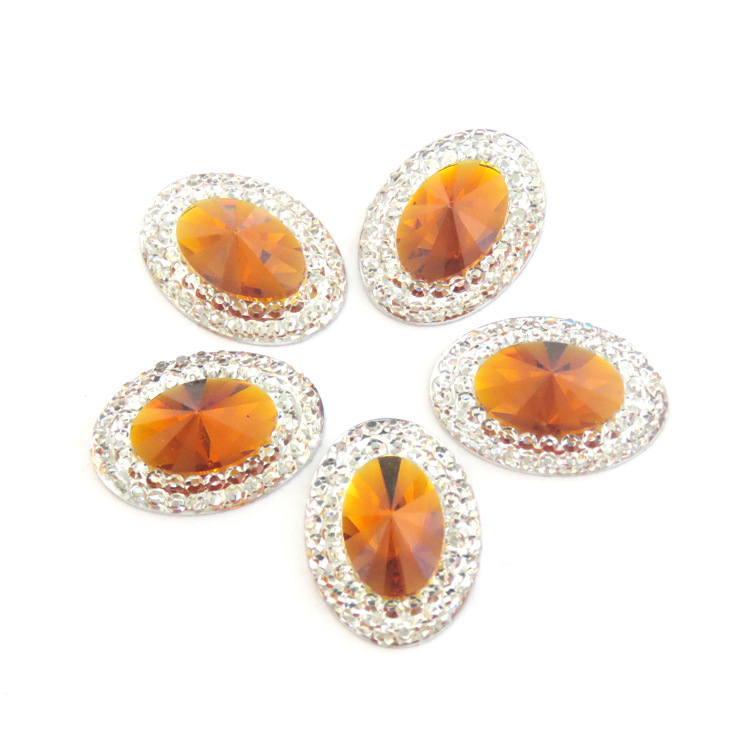Resin Frosted Two-Color Oval Piece Perforated Clock Wall Hanging Home Entrance Decoration Rhinestone Sequins