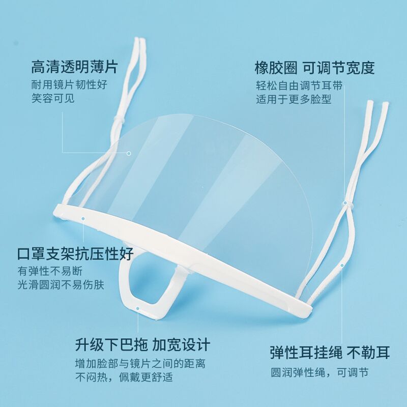 Transparent Plastic Mask Catering Hotel Beauty Chef Food Environmental Health Disposable Anti-Fog Mask