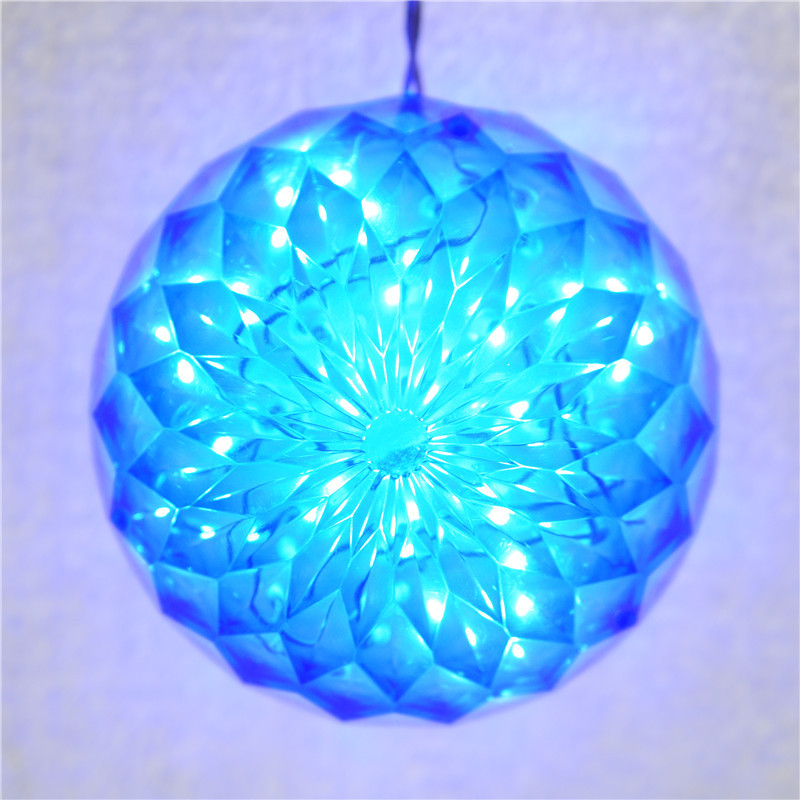 Christmas Lights 6 inch crystal ball 20 LED blue