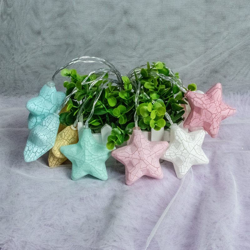 Direct led white crack five star pendant string color pentacle lights accessories Christmas lights modeling