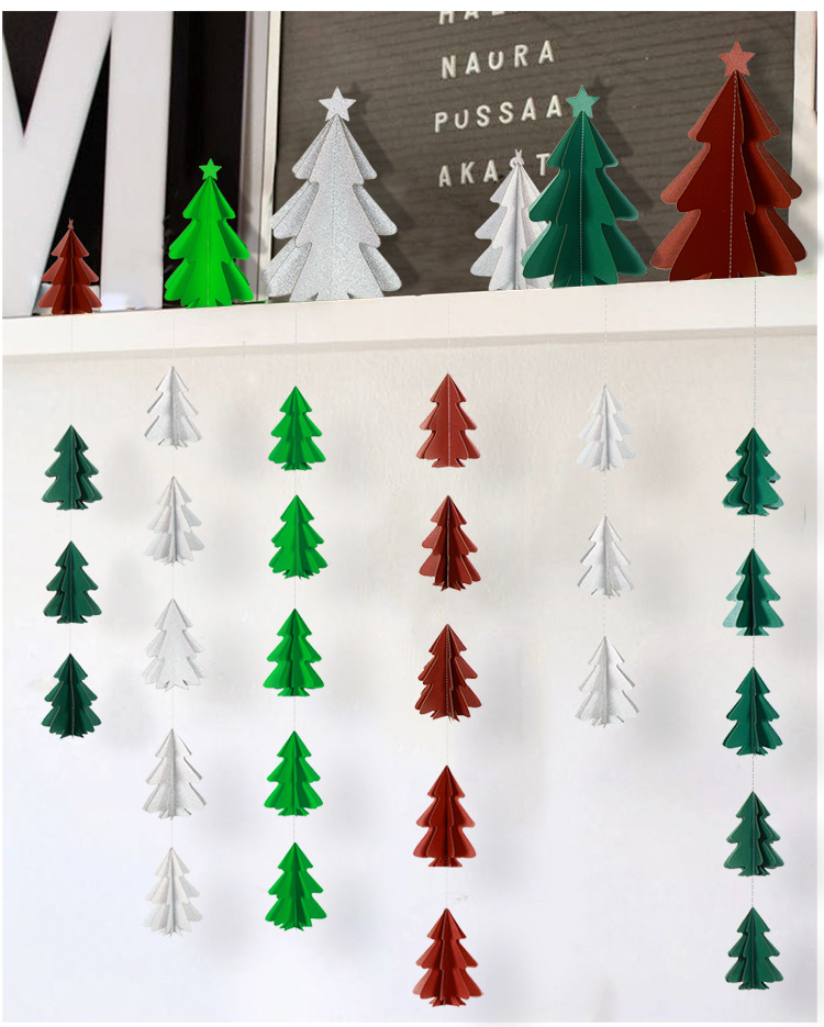 10 Stereo Mini Christmas Tree Paper String Flower Hanging Flag Christmas Decorations Party Decoration Supplies 10 Stereo Mini Christmas Tree Paper String Flower Hanging Flag Christmas Decorations Party Decoration Supplies