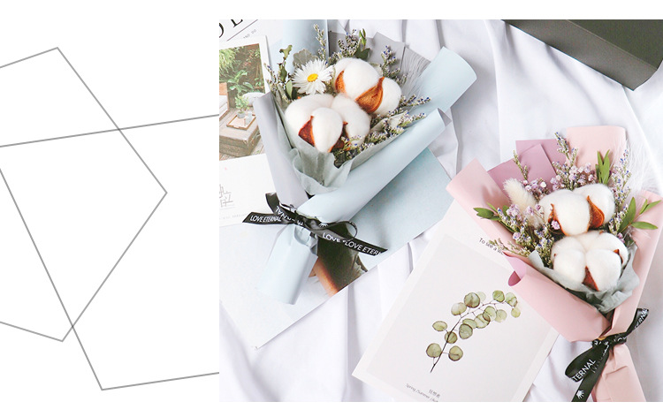 Tang De Christmas Gift Christmas Bouquet Cotton Dried Flower Home Decoration Photo Props Atmosphere Decoration 10 Pieces