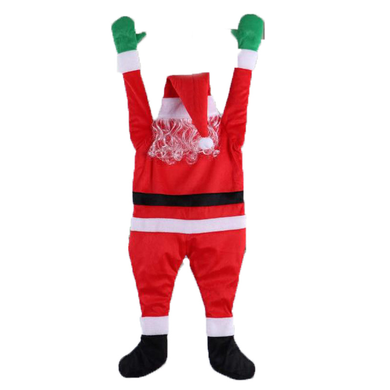 2021 New Flannel Santa Claus Climbing Wall Decoration Clothes Pendant Accessories Santa Claus