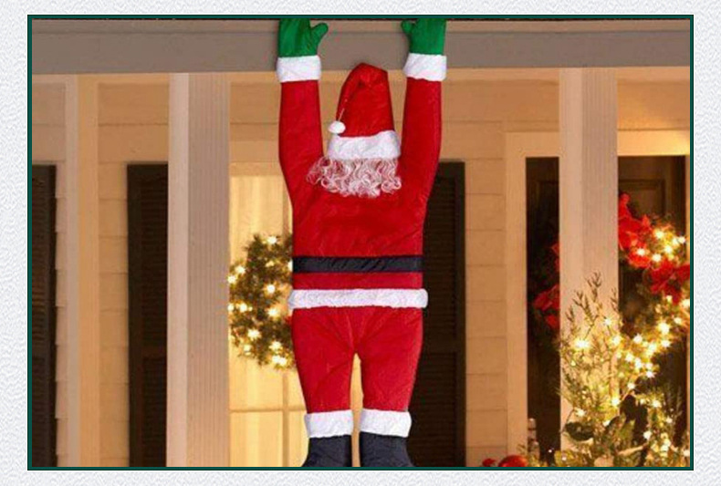2021 New Flannel Santa Claus Climbing Wall Decoration Clothes Pendant Accessories Santa Claus