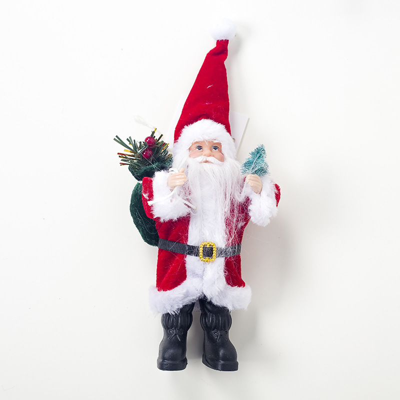 Popular Christmas Decorations Standing Flannel Santa Claus Doll Ornaments Santa Claus Doll Pendant