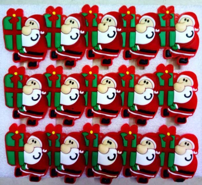Big gummy Christmas brooch Soft glue Christmas brooch Christmas glitter Santa Claus Snowman Christmas