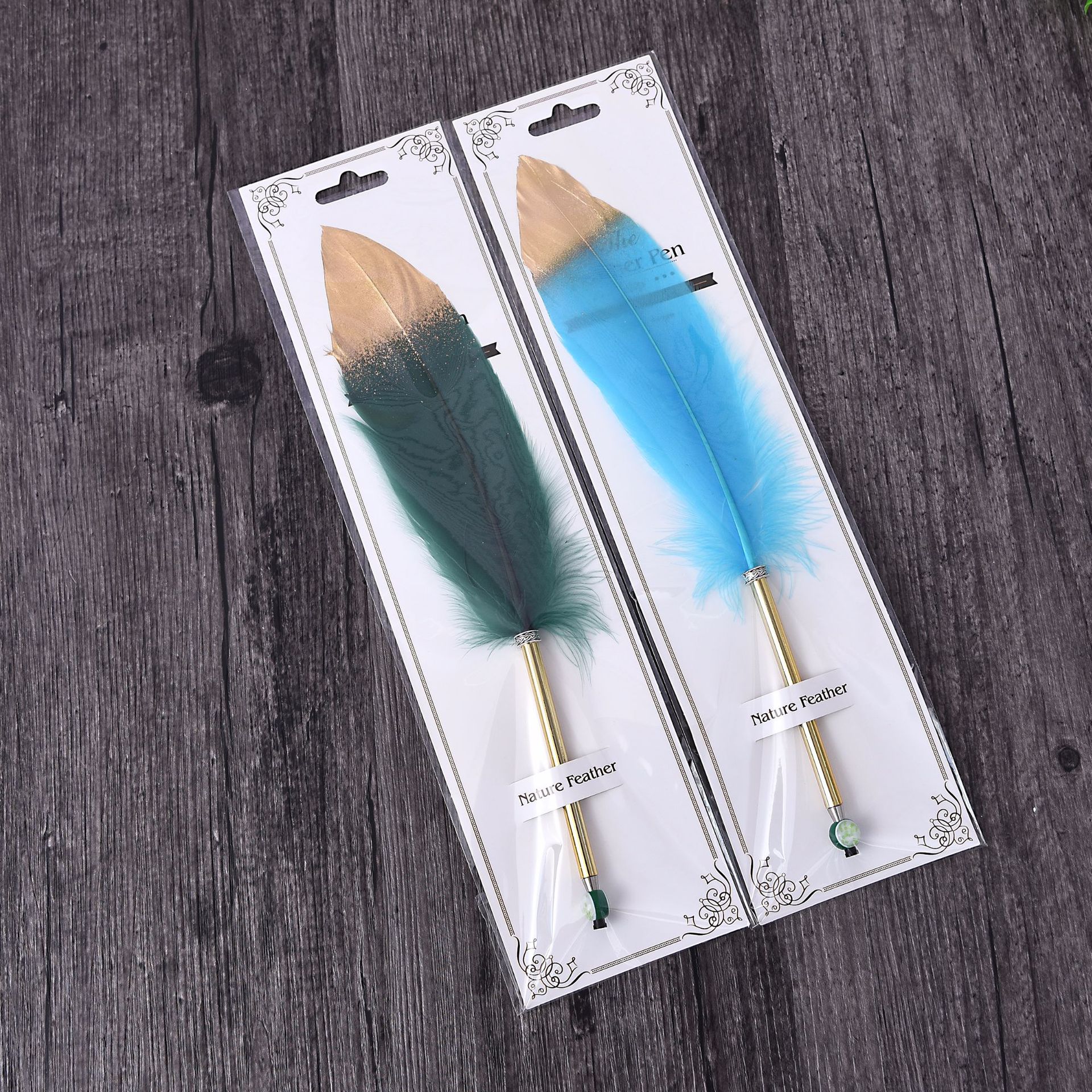 Creative Gold Spray Feather Pen Ballpoint Pen Feather Gel Pen Custom Writing Brush Christmas Gift Wedding Signature Pen Creative Gold Spray Feather Pen Ballpoint Pen Feather Gel Pen Custom Writing Brush Christmas Gift Wedding Signature Pen