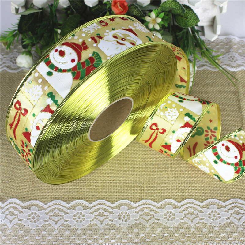 2 m/pack Santa Claus Ribbon Christmas tree wreath decorations Christmas supplies