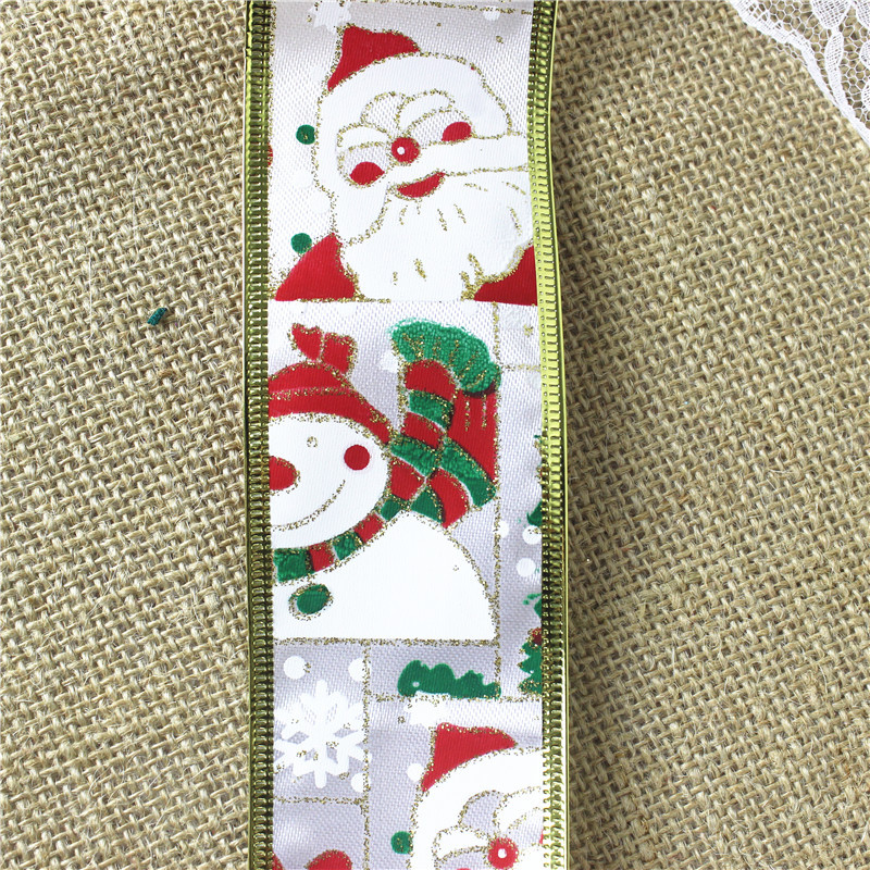 2 m/pack Santa Claus Ribbon Christmas tree wreath decorations Christmas supplies