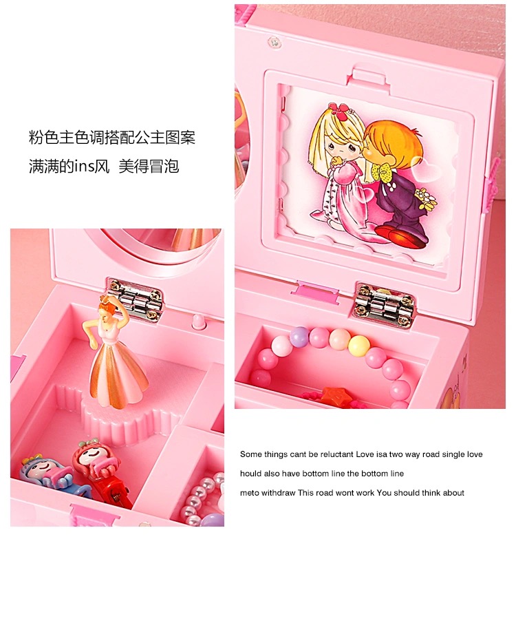 Factory Direct Sales Dancing Girl Bowknot Music Box Jewelry Storage Box Music Box Christmas Holiday Gift