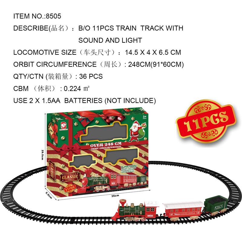 Boy's Simulation Christmas Train Toy Rail Car Birthday Gift Model High-Speed Rail Retro Train Children's Electric