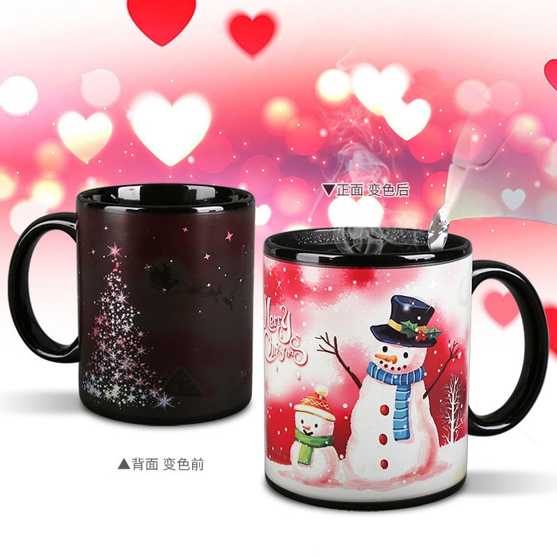 Christmas Color-Changing Mug Christmas Eve Mug New Year Ceramic Cup Christmas Gift Export Ceramic Cup Wholesale