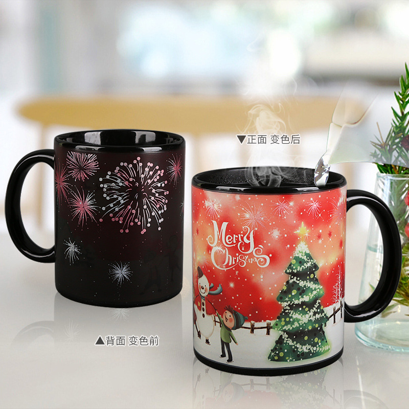 Christmas Color-Changing Mug Christmas Eve Mug New Year Ceramic Cup Christmas Gift Export Ceramic Cup Wholesale