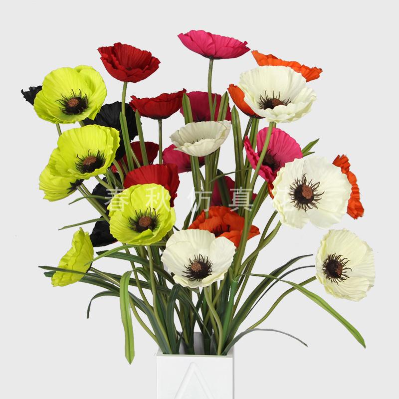 Artificial flower five poppies poppy flower home decor artificial flower corsage