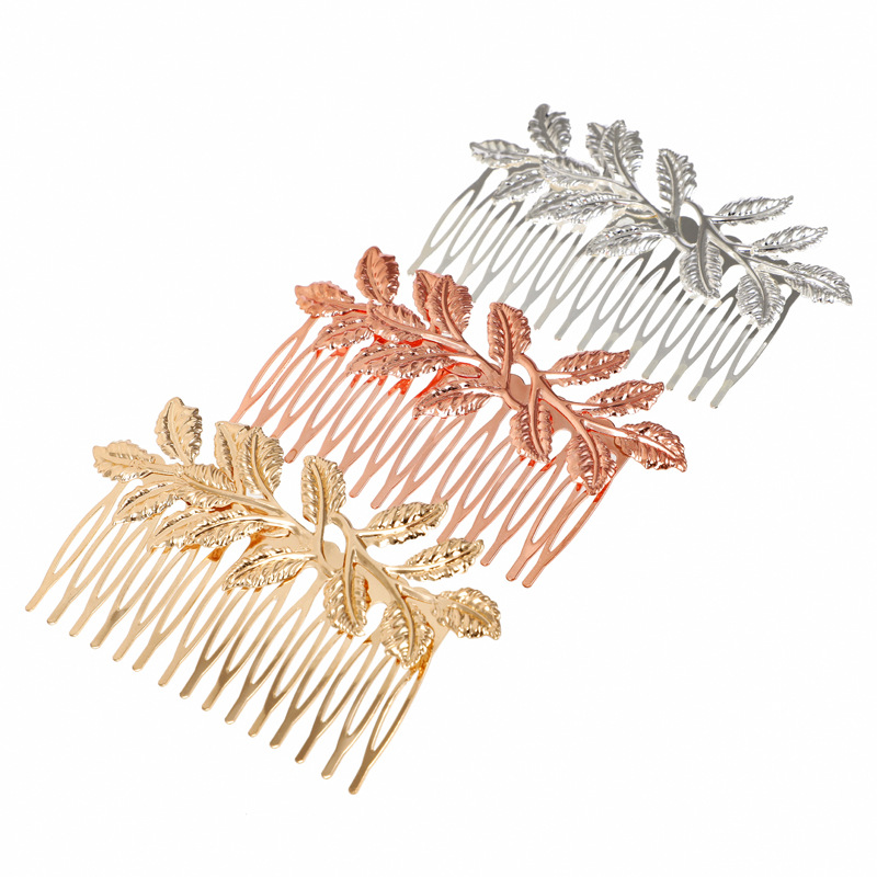 Cross-Border New Arrival Leaf Hair Comb Hair Comb Bridal Hair Accessories Amazon Sources Christmas Gift
