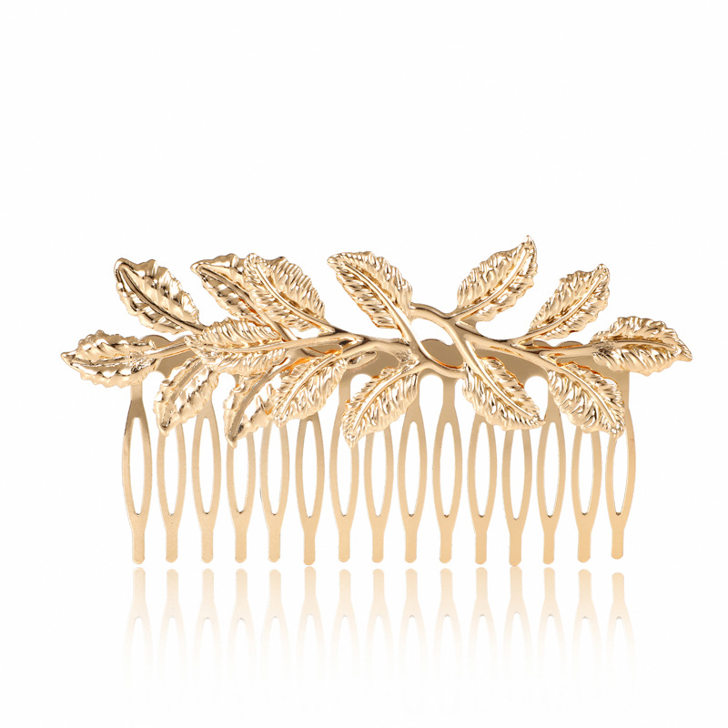 Cross-Border New Arrival Leaf Hair Comb Hair Comb Bridal Hair Accessories Amazon Sources Christmas Gift