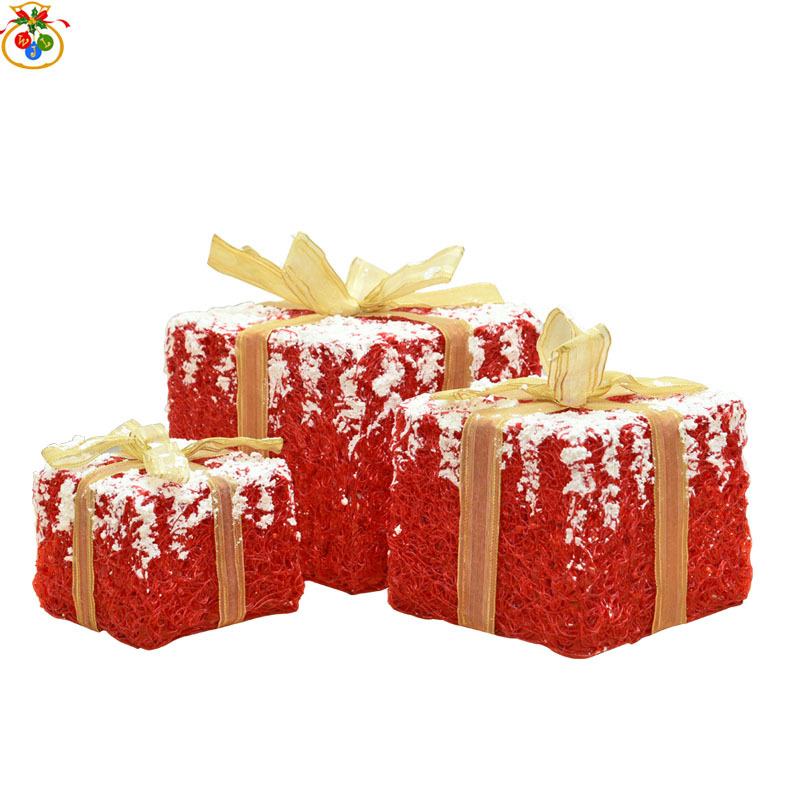 XM-6115 Gift Bag Three-Piece Brushed Christmas Decorations Led Night Light Christmas Craftwork