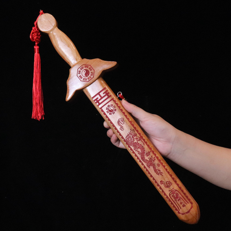 Factory Supply Peach Wood Sword Wholesale Cinnabar Seven Star Gossip Wooden Hot Sale at Scenic Spot Crafts Large Quantity Bargaining