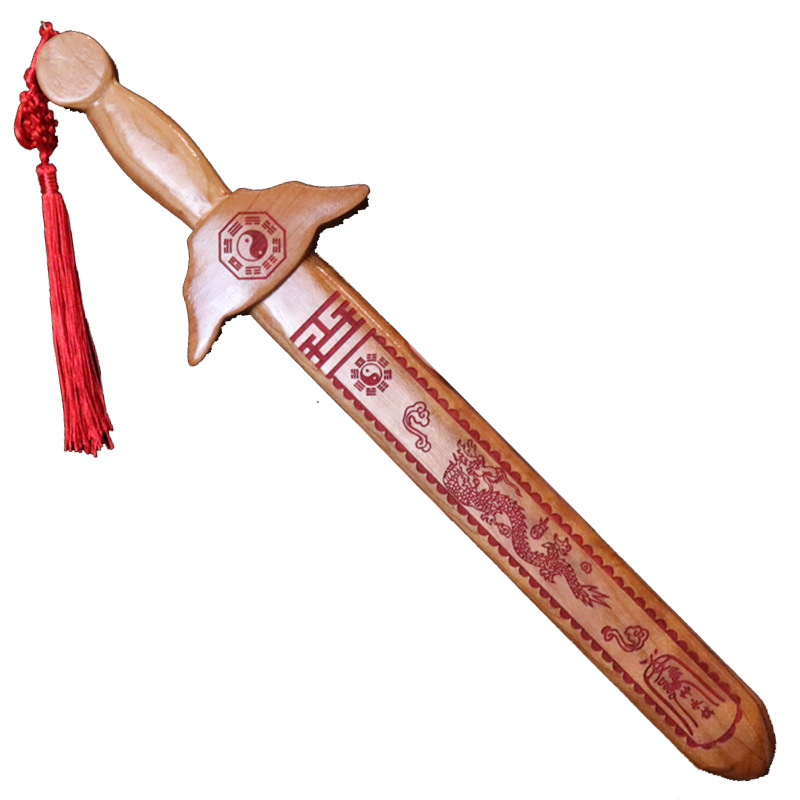 Factory Supply Peach Wood Sword Wholesale Cinnabar Seven Star Gossip Wooden Hot Sale at Scenic Spot Crafts Large Quantity Bargaining